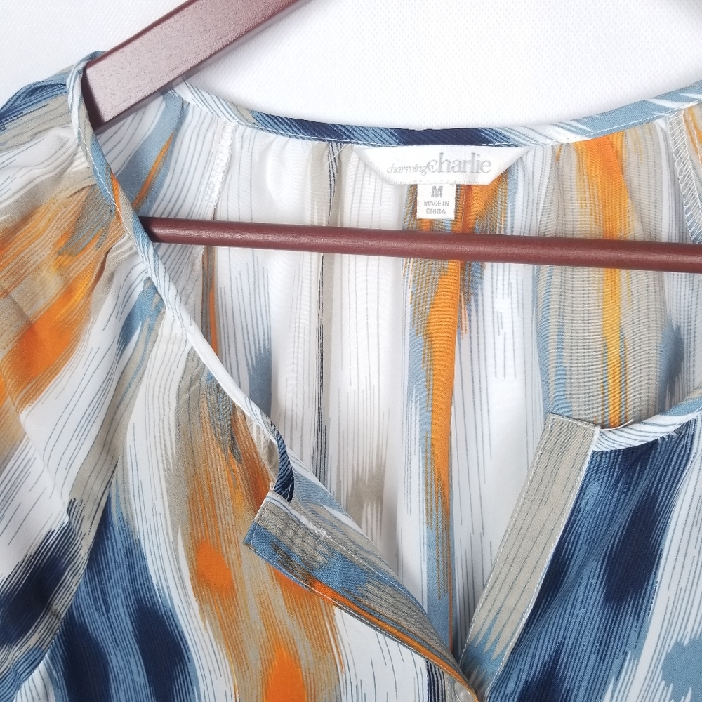 Charming Charlie New Ikat Tunic Shirtdress Med - Picture 2 of 8